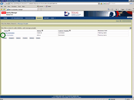 Screenshot of the Manage People page